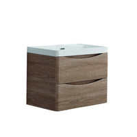 Ancona wall hung bathroom vanity 600mm White Oak Kings Warehouse 