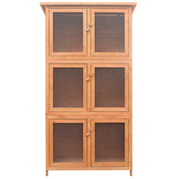 Animal Rabbit Cage 6 Rooms Wood Coops & Hutches Supplies Kings Warehouse 