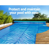 Aquabuddy Swimming Pool Cover Roller Reel Adjustable Solar Thermal Blanket Blue Kings Warehouse 