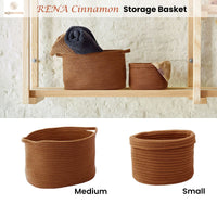 Aquanova RENA Cinnamon Storage Basket Small Kings Warehouse 