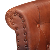 Armchair Brown Real Goat Leather living room Kings Warehouse 