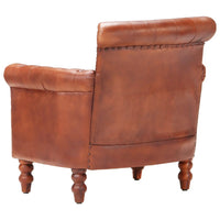 Armchair Brown Real Goat Leather living room Kings Warehouse 