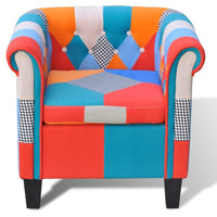 Armchair with Patchwork Design Fabric Kings Warehouse 