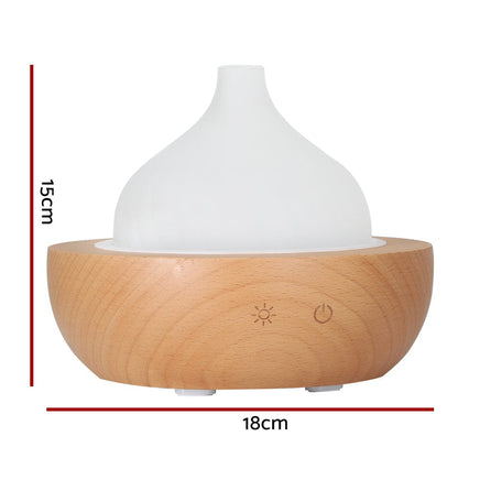 Aroma Aromatherapy Diffuser LED Oil Ultrasonic Air Humidifier Glass Wood Kings Warehouse 