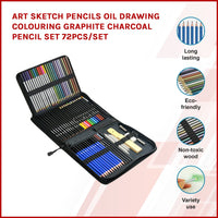 Art Sketch Pencils Oil Drawing Colouring Graphite Charcoal Pencil Set 72pcs/set Kings Warehouse 