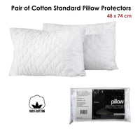 Artex Pair of Cotton Standard Pillow Protectors Kings Warehouse 