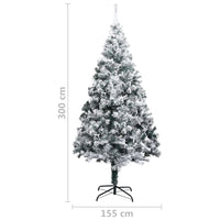 Artificial Christmas Tree with Flocked Snow Green 300 cm PVC Kings Warehouse 