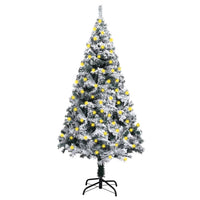 Artificial Christmas Tree with LEDs&Flocked Snow Green 180 cm Kings Warehouse 