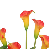 Artificial Flowering White & Orange Peace Lily / Calla Lily Plant 50cm New Arrivals Kings Warehouse 