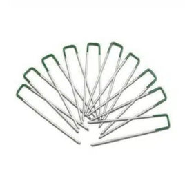 Artificial Grass Roll Pegs / Fake Grass Galvanized Metal Pegs With Green Top 10 Pieces Kings Warehouse 