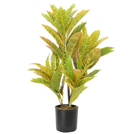 Artificial Potted Flaming Zebra (Codiaeum variegatum / crotons) 55cm Kings Warehouse 