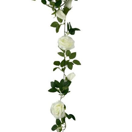 Artificial White Rose Garland 190cm Kings Warehouse 