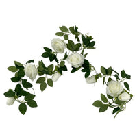 Artificial White Rose Garland 190cm Kings Warehouse 