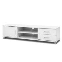 Artiss 120cm TV Stand Entertainment Unit Storage Cabinet Drawers Shelf White Kings Warehouse 