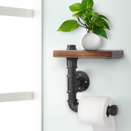 Artiss 1X Wall Shelves Paper Holder Industrial Pipe Shelf DIY Vintage Brackets DIY Kings Warehouse 