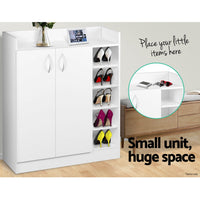 Artiss 2 Doors Shoe Cabinet Storage Cupboard - White Storage Supplies Kings Warehouse 