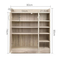 Artiss 2 Doors Shoe Cabinet Storage Cupboard - Wood Storage Kings Warehouse 