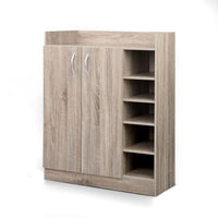 2 Doors Shoe Cabinet Storage Cupboard - Wood