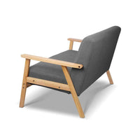 Artiss 2 Seater Fabric Sofa Chair - Grey Kingswarehouse 