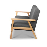 Artiss 2 Seater Fabric Sofa Chair - Grey Kingswarehouse 
