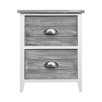 Artiss 2x Bedside Table Nightstands 2 Drawers Storage Cabinet Bedroom Side Grey Artiss Kings Warehouse 