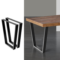 Artiss 2x Coffee Dining Table Legs 71x65/40CM Industrial Vintage Bench Metal Trapezoid Home & Garden Kings Warehouse 