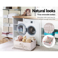 Artiss 3 Basket Storage Drawers - White Artiss Kings Warehouse 