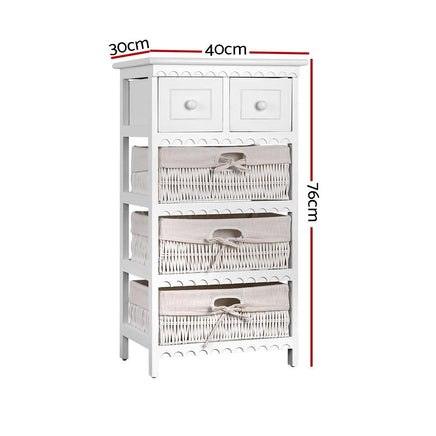 Artiss 3 Basket Storage Drawers - White Artiss Kings Warehouse 