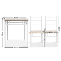 Artiss 3 Piece Dining Set - Natural Kings Warehouse 
