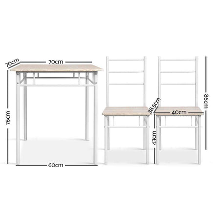 Artiss 3 Piece Dining Set - Natural Kings Warehouse 