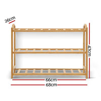 Artiss 3 Tiers Bamboo Shoe Rack Storage Organiser Wooden Shelf Stand Shelves Bedroom Kings Warehouse 