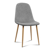 Kings 4x Adamas Fabric Dining Chairs - Light Grey