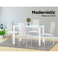 Artiss 5 Piece Dining Table Set - White Kings Warehouse 