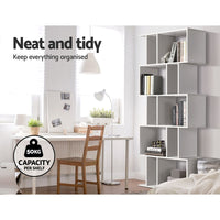 Artiss 5 Tier Bookshelf Display Shelf CD Cabinet Bookcase Stand Storage White Office Kings Warehouse 