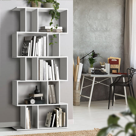 Artiss 5 Tier Bookshelf Display Shelf CD Cabinet Bookcase Stand Storage White Office Kings Warehouse 