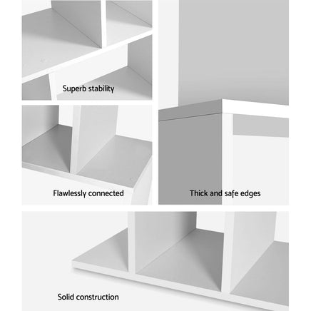 Artiss 5 Tier Bookshelf Display Shelf CD Cabinet Bookcase Stand Storage White Office Kings Warehouse 