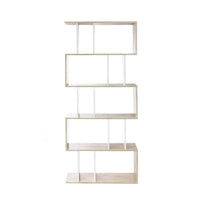 Artiss 5 Tier Display Book Storage Shelf Unit - White Brown Kings Warehouse 