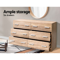 Artiss 6 Chest of Drawers Cabinet Dresser Table Tallboy Lowboy Storage Wood Kings Warehouse 