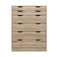 Artiss 6 Chest of Drawers Tallboy Dresser Table Storage Cabinet Oak Bedroom Artiss Kings Warehouse 