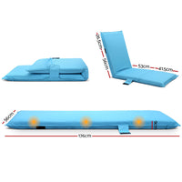 Artiss Adjustable Beach Sun Pool Lounger - Blue Furniture > Outdoor Kings Warehouse 