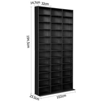 Artiss Adjustable Book Storage Shelf Rack Unit - Black Kings Warehouse 