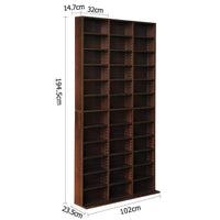 Artiss Adjustable Book Storage Shelf Rack Unit - Expresso Kings Warehouse 