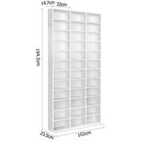 Artiss Adjustable Book Storage Shelf Rack Unit - White Kings Warehouse 