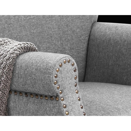 Artiss Armchair Accent Chair Retro Armchairs Lounge Accent Chair Single Sofa Linen Fabric Seat Grey Kings Warehouse 