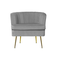 Artiss Armchair Lounge Accent Chair Armchairs Sofa Chairs Velvet Grey Couch Kings Warehouse 