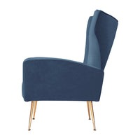 Artiss Armchair Lounge Accent Chairs Armchairs Chair Velvet Sofa Navy Blue Seat Kings Warehouse 