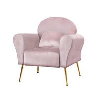 Artiss Armchair Lounge Chair Accent Armchairs Chairs Sofa Pink Velvet Cushion Kings Warehouse 