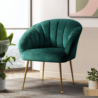 Artiss Armchair Lounge Chair Accent Armchairs Chairs Velvet Sofa Green Couch Kings Warehouse 