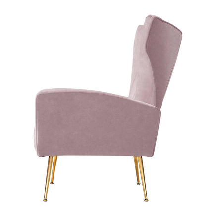 Artiss Armchair Lounge Chair Accent Armchairs Chairs Velvet Sofa Pink Seat Kings Warehouse 
