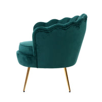 Artiss Armchair Lounge Chair Accent Armchairs Retro Lounge Accent Chair Single Sofa Velvet Shell Back Seat Green Furniture > Bar Stools & Chairs Kings Warehouse 